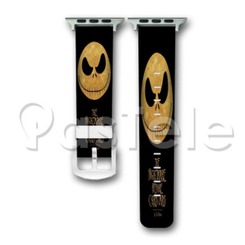 The Nightmare Before Christmas Custom Personalized Apple Watch Band 38mm 40mm 42mm 44mm Leather PU Watch