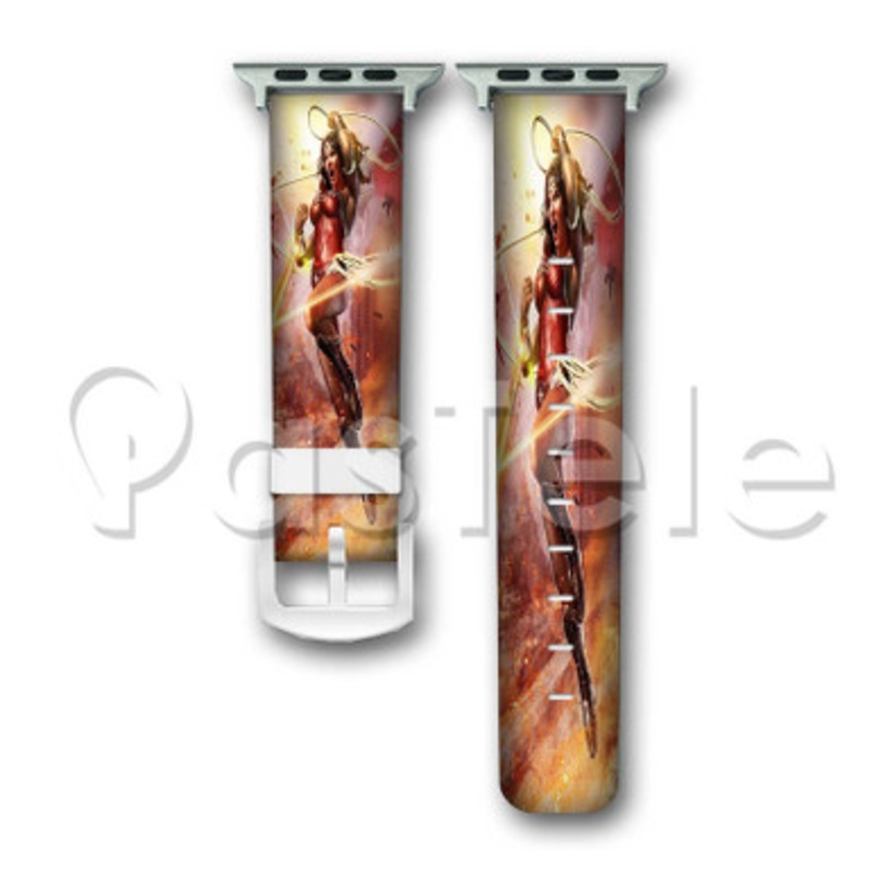 Wonder Woman 2 Custom Personalized Apple Watch Band 38mm 40mm 42mm 44mm Leather PU Watch