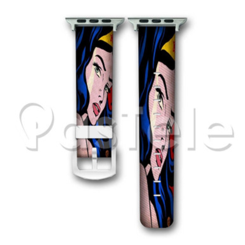 Wonder Woman Cry Custom Personalized Apple Watch Band 38mm 40mm 42mm 44mm Leather PU Watch