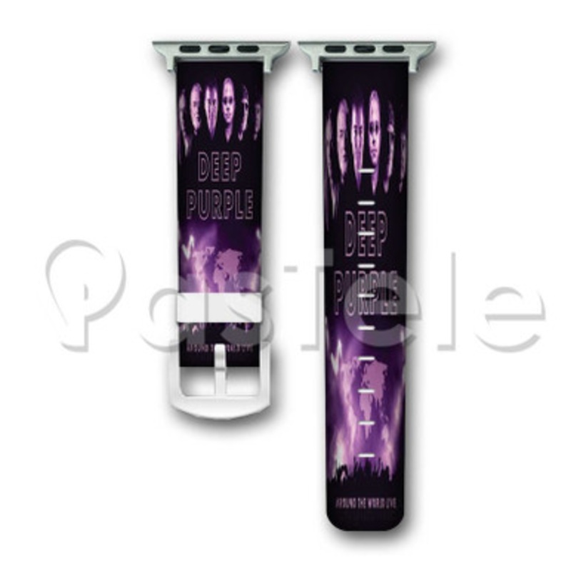 Deep Purple Custom Personalized Apple Watch Band 38mm 40mm 42mm 44mm Leather PU Watch