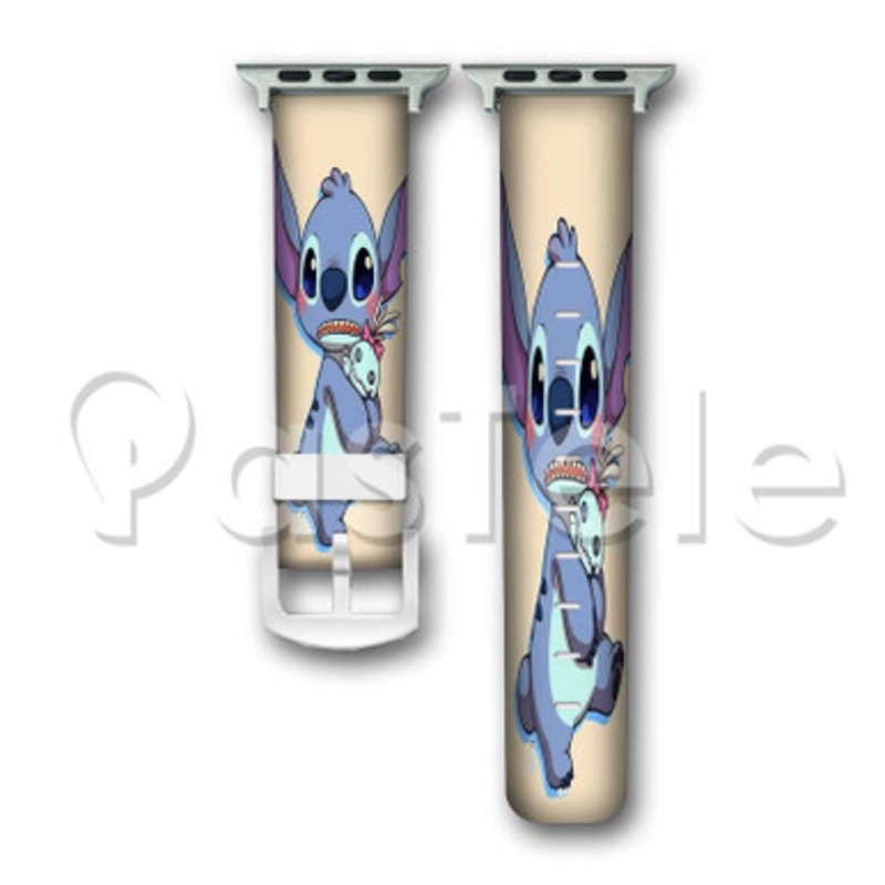 Disney Stitch Custom Personalized Apple Watch Band 38mm 40mm 42mm 44mm Leather PU Watch