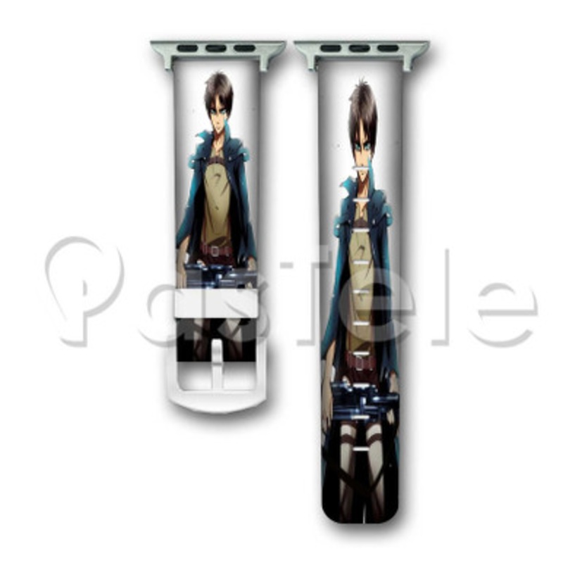 Eren Jaeger Attack on Titan Custom Personalized Apple Watch Band 38mm 40mm 42mm 44mm Leather PU Watch