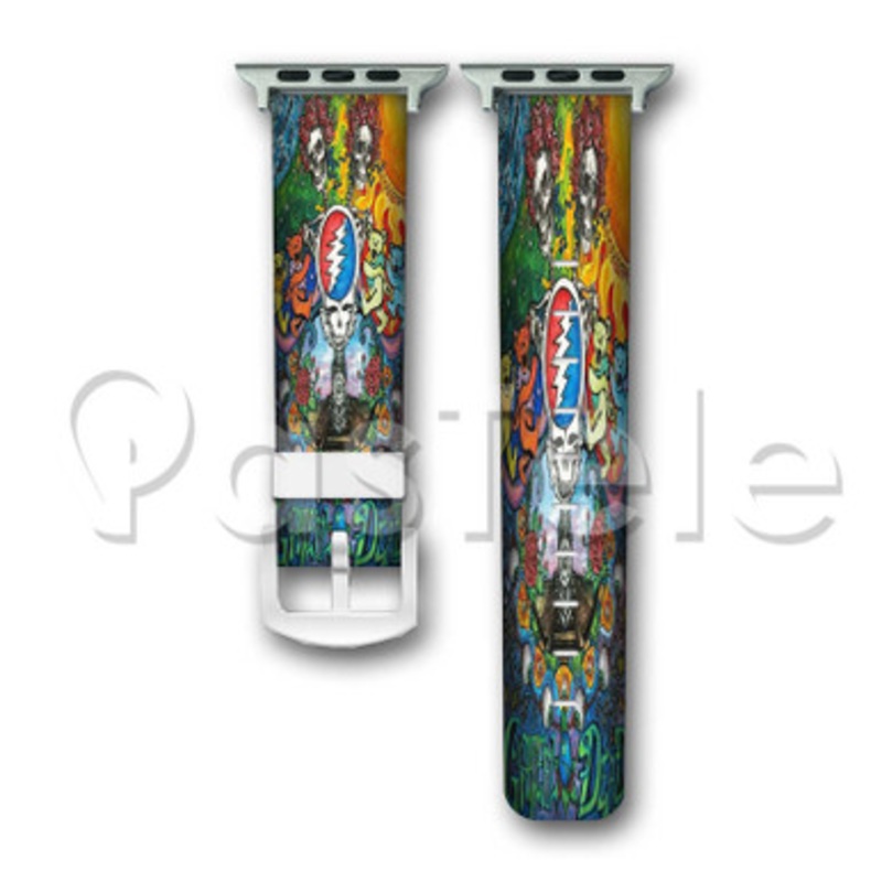 Grateful Dead Custom Personalized Apple Watch Band 38mm 40mm 42mm 44mm Leather PU Watch