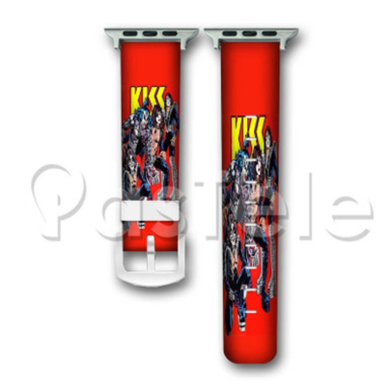 Kiss Band Custom Personalized Apple Watch Band 38mm 40mm 42mm 44mm Leather PU Watch