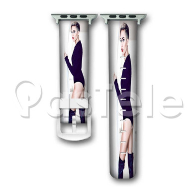 Miley Cyrus Custom Personalized Apple Watch Band 38mm 40mm 42mm 44mm Leather PU Watch