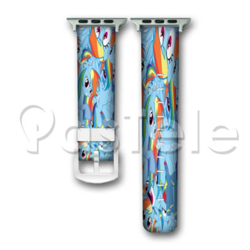 Rainbow Dash 2 Custom Personalized Apple Watch Band 38mm 40mm 42mm 44mm Leather PU Watch
