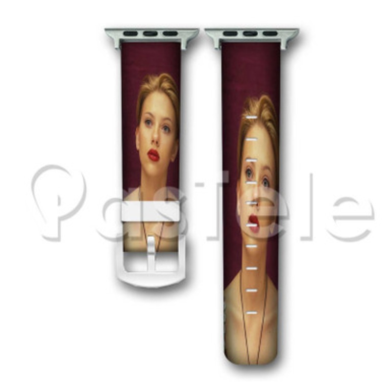 Scarlett Johansson Custom Personalized Apple Watch Band 38mm 40mm 42mm 44mm Leather PU Watch