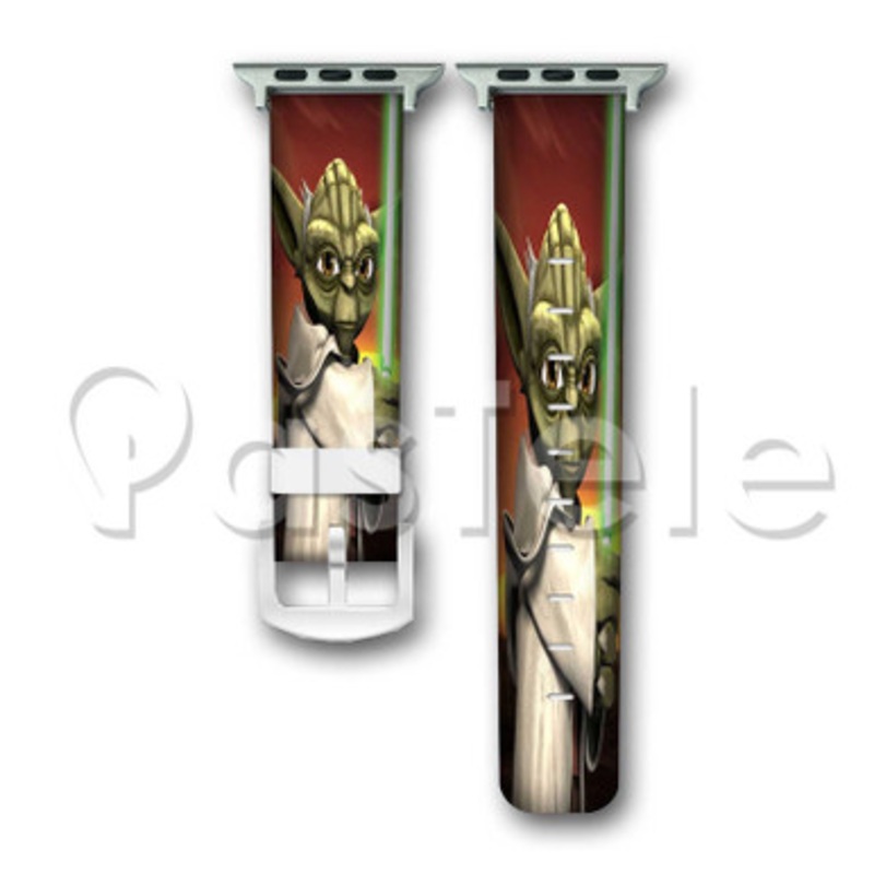 Star Wars Master Yoda Custom Personalized Apple Watch Band 38mm 40mm 42mm 44mm Leather PU Watch