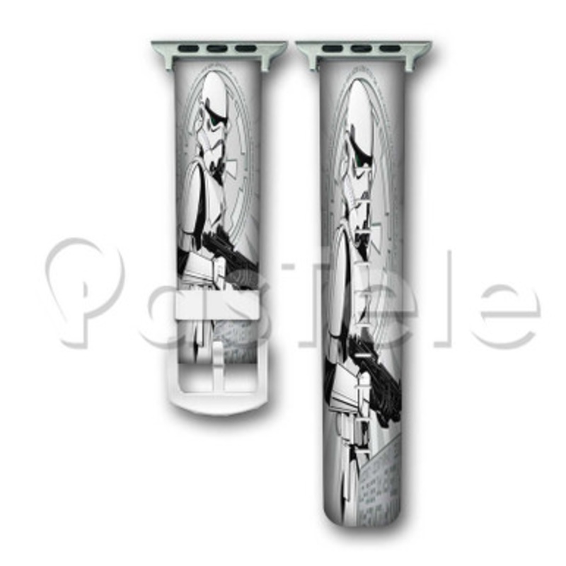 Star Wars Storm Trooper Custom Personalized Apple Watch Band 38mm 40mm 42mm 44mm Leather PU Watch