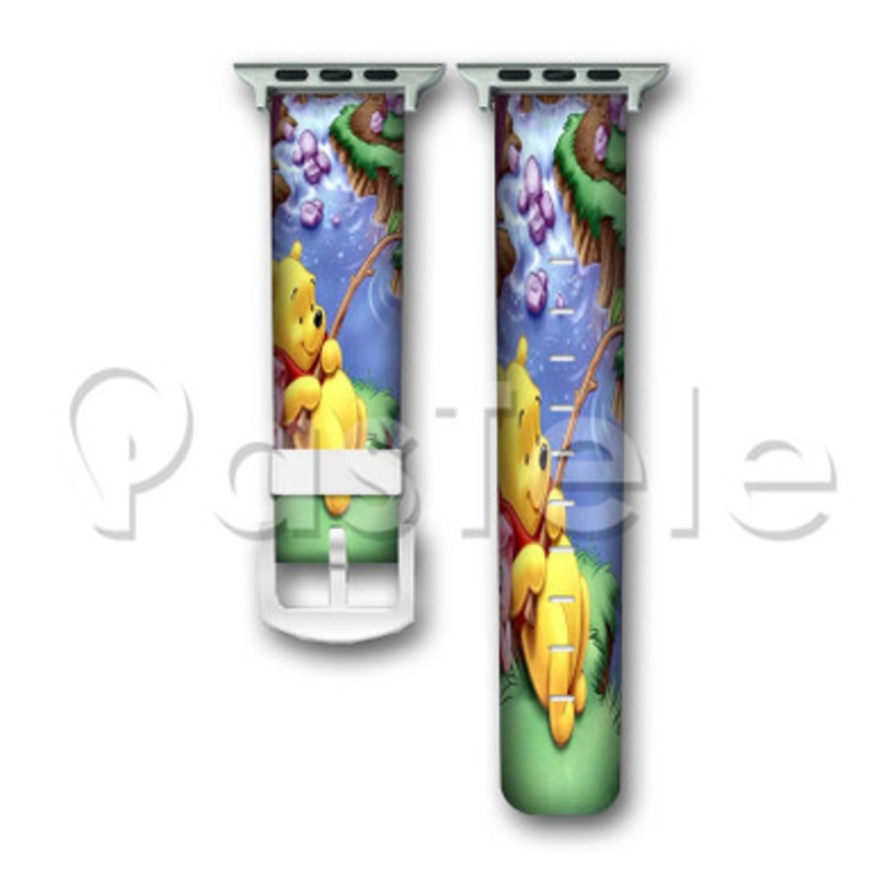Winnie The Pooh and Piglet Custom Personalized Apple Watch Band 38mm 40mm 42mm 44mm Leather PU Watch