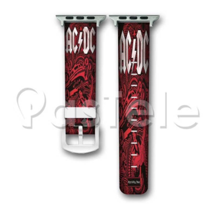 ACDC 3 Custom Personalized Apple Watch Band 38mm 40mm 42mm 44mm Leather PU Watch