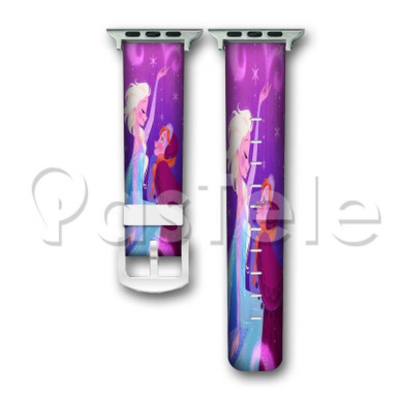 Elsa and Anna Custom Personalized Apple Watch Band 38mm 40mm 42mm 44mm Leather PU Watch