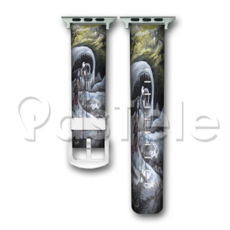Jack and Sally Custom Personalized Apple Watch Band 38mm 40mm 42mm 44mm Leather PU Watch