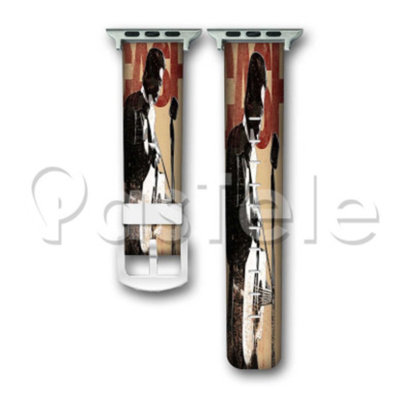 Johnny Cash Custom Personalized Apple Watch Band 38mm 40mm 42mm 44mm Leather PU Watch