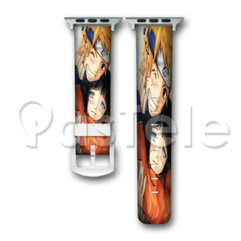 Naruto and Hinata 3 Custom Personalized Apple Watch Band 38mm 40mm 42mm 44mm Leather PU Watch