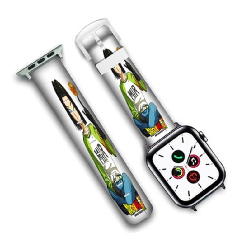 Pastele Android 17 Dragon Ball Super Custom Personalized Apple Watch Band Genuine Leather Watch Band Replacement 38mm 40mm 42mm 44mm