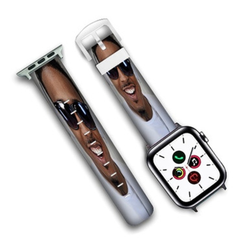 Pastele August Alsina Custom Personalized Apple Watch Band Genuine Leather Watch Band Replacement 38mm 40mm 42mm 44mm