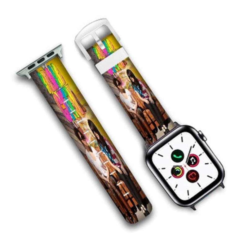 Pastele Broad City Custom New Personalized Apple Watch Band Genuine Leather Watch Band Replacement 38mm 40mm 42mm 44mm