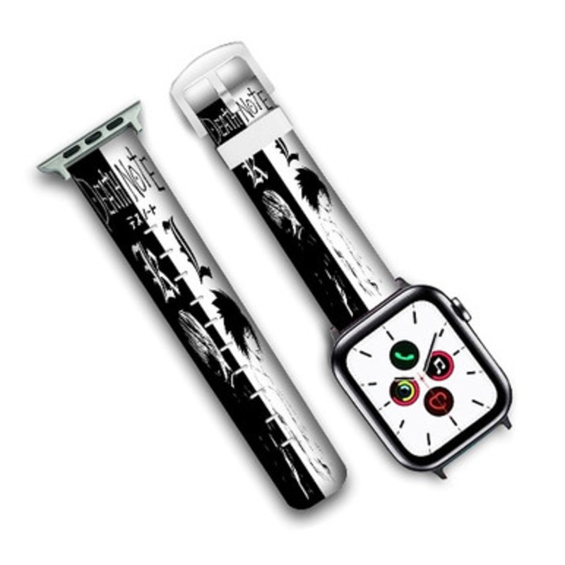 Pastele Death Note K and L Custom Personalized Apple Watch Band Genuine Leather Watch Band Replacement 38mm 40mm 42mm 44mm