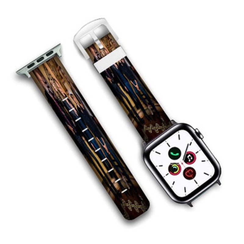 Pastele Fleetwood Mac Custom New Personalized Apple Watch Band Genuine Leather Watch Band Replacement 38mm 40mm 42mm 44mm