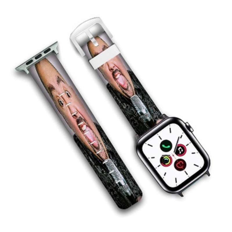 Pastele Gabriel Iglesias Custom Personalized Apple Watch Band Genuine Leather Watch Band Replacement 38mm 40mm 42mm 44mm