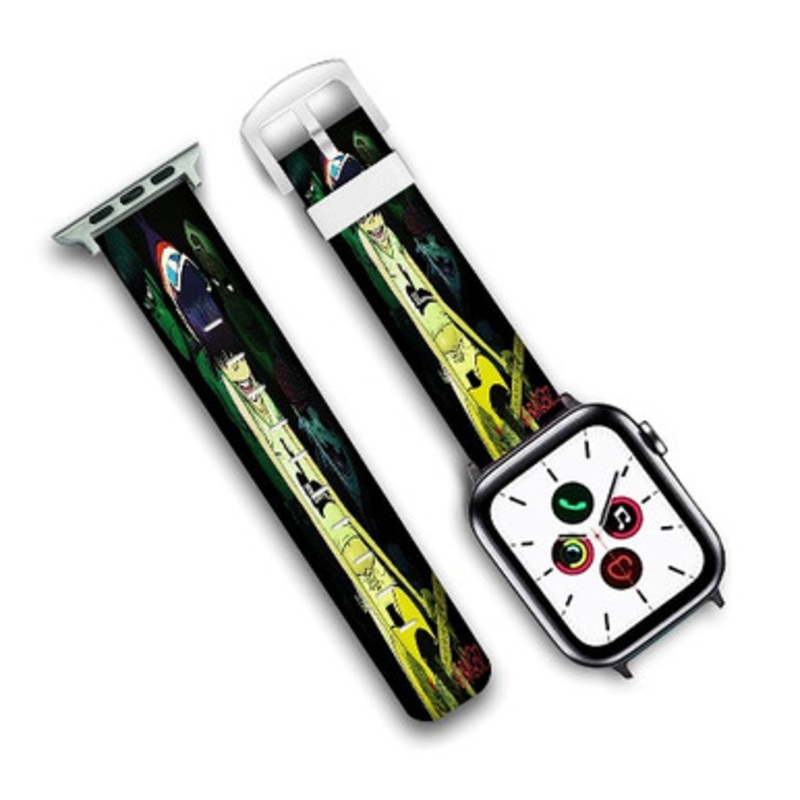 Pastele Gorillaz Custom New Personalized Apple Watch Band Genuine Leather Watch Band Replacement 38mm 40mm 42mm 44mm