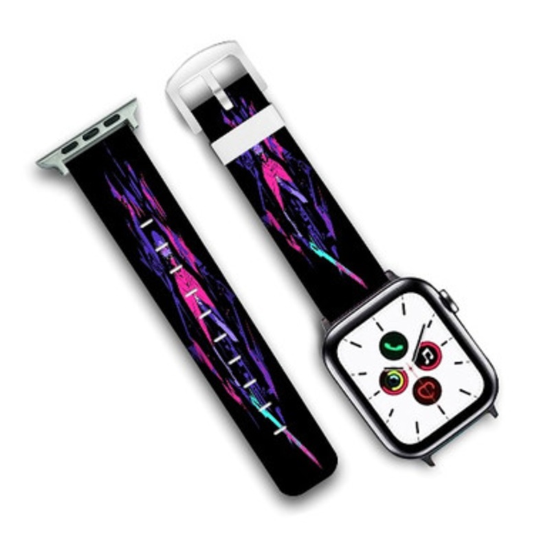 Pastele Hyper Light Drifter Custom Personalized Apple Watch Band Genuine Leather Watch Band Replacement 38mm 40mm 42mm 44mm