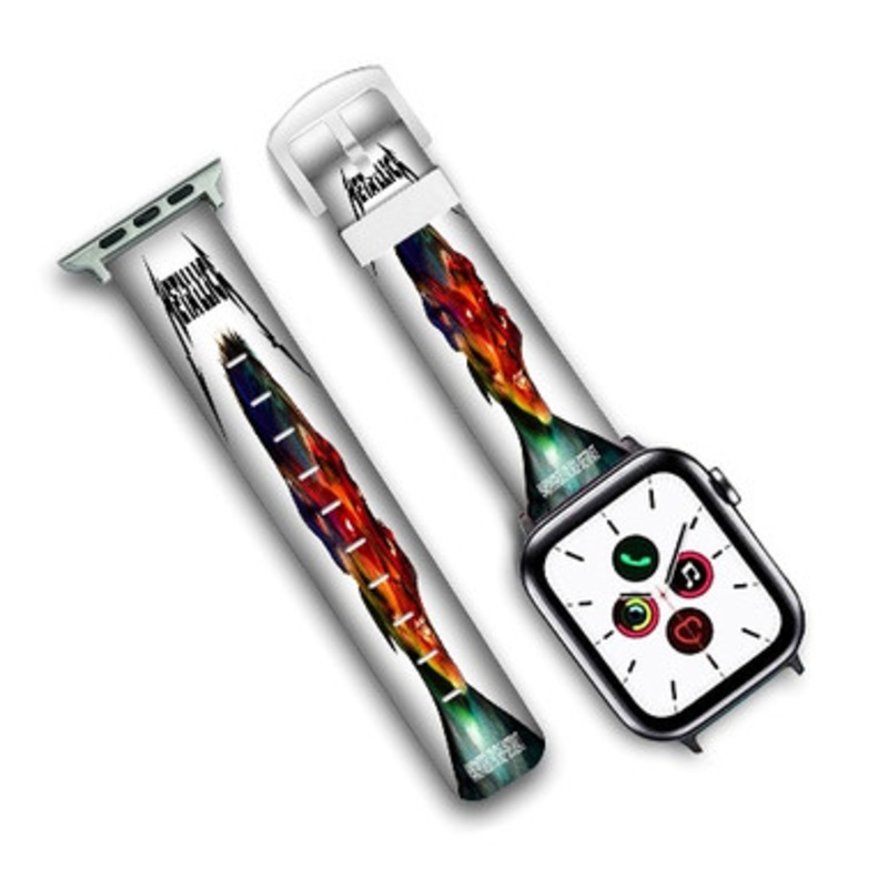 Pastele Metallica Hardwired To Self Destruct Custom Personalized Apple Watch Band Genuine Leather Watch Band Replacement 38mm 40mm 42mm 44mm