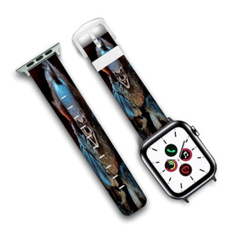 Pastele Pennywise IT Custom New Personalized Apple Watch Band Genuine Leather Watch Band Replacement 38mm 40mm 42mm 44mm