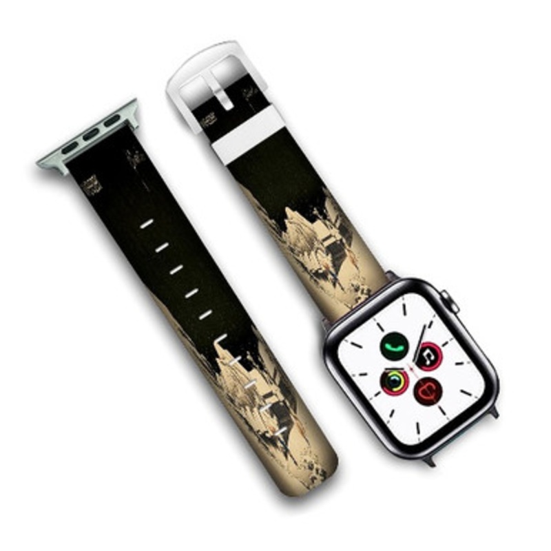 Pastele Pinkerton Weezer Custom New Personalized Apple Watch Band Genuine Leather Watch Band Replacement 38mm 40mm 42mm 44mm