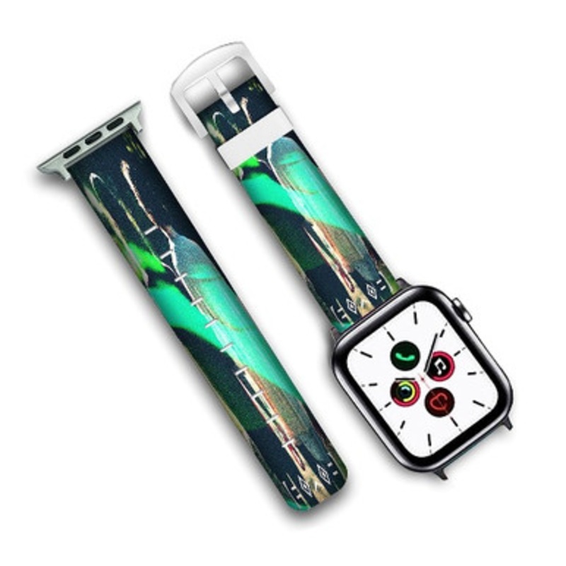 Pastele Porter Robinson Custom Personalized Apple Watch Band Genuine Leather Watch Band Replacement 38mm 40mm 42mm 44mm