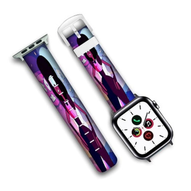 Pastele Steven Universe Garnet Custom Personalized Apple Watch Band Genuine Leather Watch Band Replacement 38mm 40mm 42mm 44mm