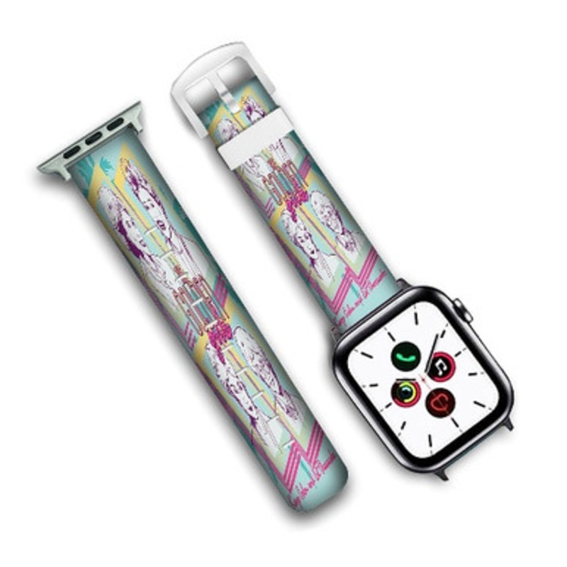 Pastele The Golden Girls 2 Custom Personalized Apple Watch Band Genuine Leather Watch Band Replacement 38mm 40mm 42mm 44mm