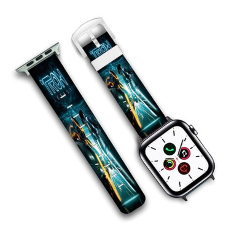 Pastele Tron Legacy Custom Personalized Apple Watch Band Genuine Leather Watch Band Replacement 38mm 40mm 42mm 44mm