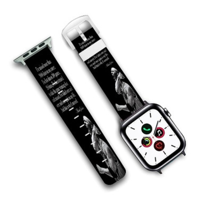 Pastele Why I Succeed Michael Jordan Quotes Custom Personalized Apple Watch Band Genuine Leather Watch Band Replacement 38mm 40mm 42mm 44mm