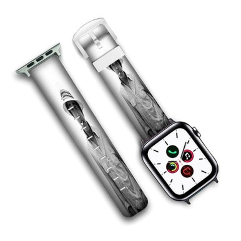 Pastele Young Obama SMoke Custom Personalized Apple Watch Band Genuine Leather Watch Band Replacement 38mm 40mm 42mm 44mm