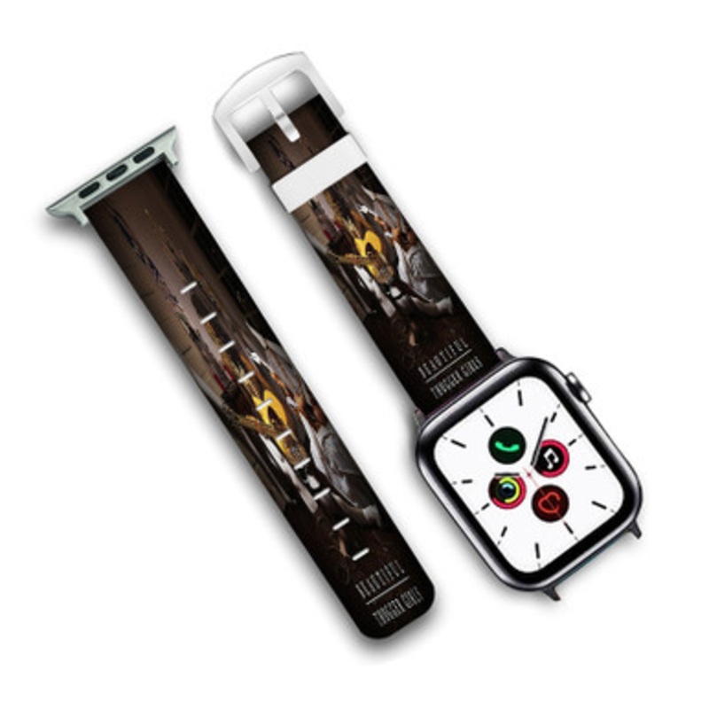 Pastele Young Thug Beautiful Thugger Girls Custom Personalized Apple Watch Band Genuine Leather Watch Band Replacement 38mm 40mm 42mm 44mm