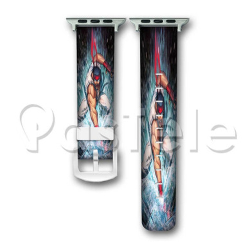 Ryu Street Fighter Custom Personalized Apple Watch Band 38mm 40mm 42mm 44mm Leather PU Watch