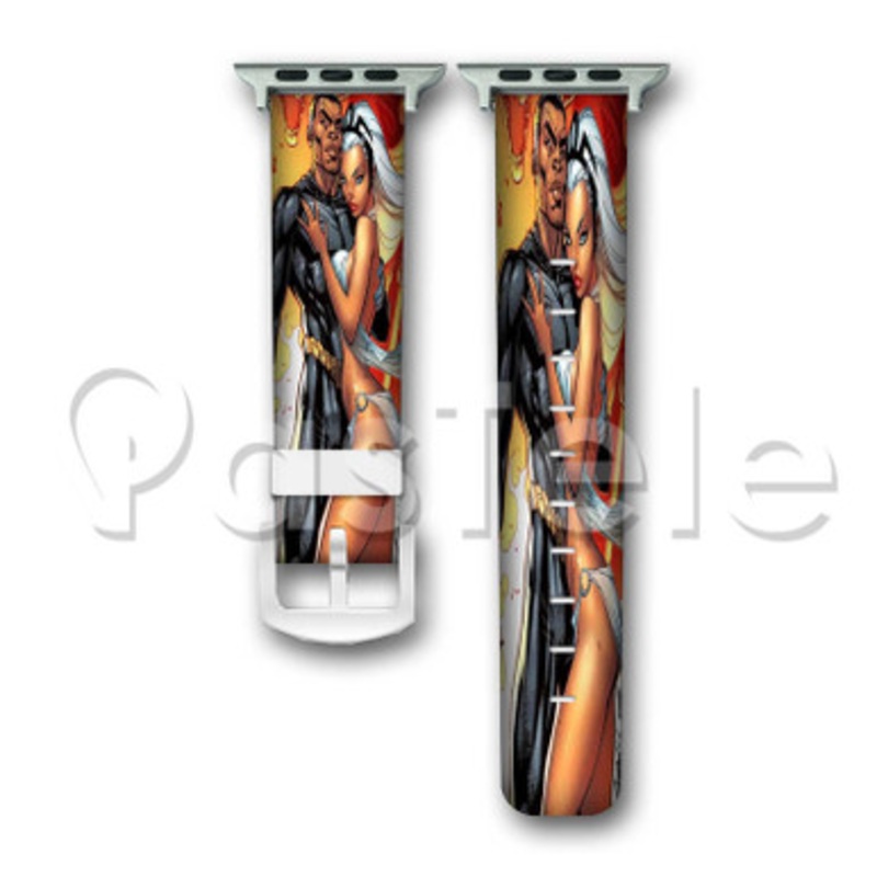 Storm and Black Panther Custom Personalized Apple Watch Band 38mm 40mm 42mm 44mm Leather PU Watch