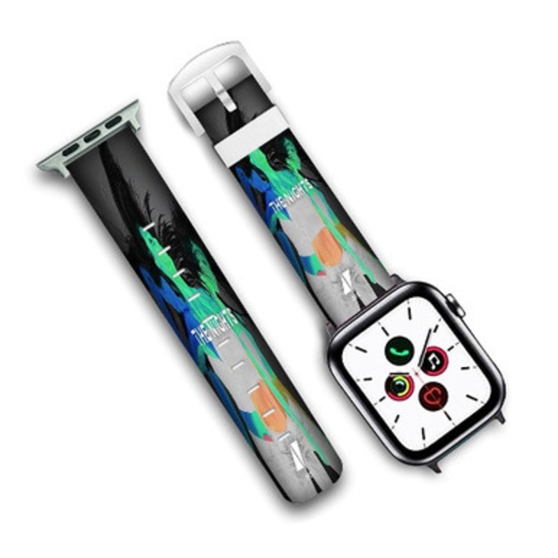 Pastele Avicii The Nights Custom Personalized Apple Watch Band Genuine Leather Watch Band Replacement 38mm 40mm 42mm 44mm