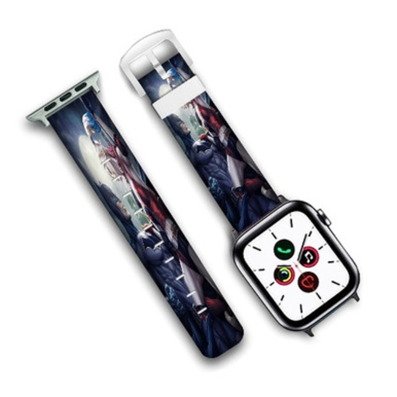 Pastele batman harley quinn Custom Personalized Apple Watch Band Genuine Leather Watch Band Replacement 38mm 40mm 42mm 44mm