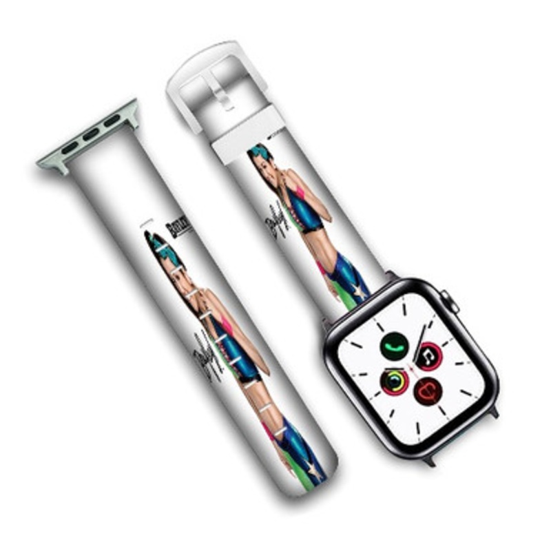 Pastele Bayley WWE Custom Personalized Apple Watch Band Genuine Leather Watch Band Replacement 38mm 40mm 42mm 44mm