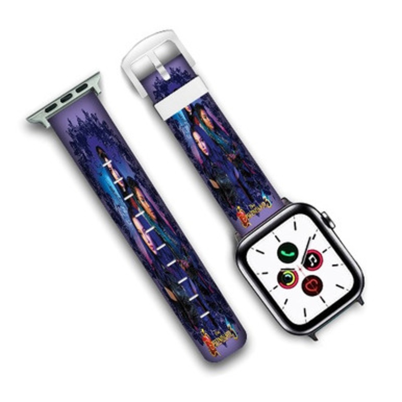Pastele Disney Descendants 3 Custom Personalized Apple Watch Band Genuine Leather Watch Band Replacement 38mm 40mm 42mm 44mm