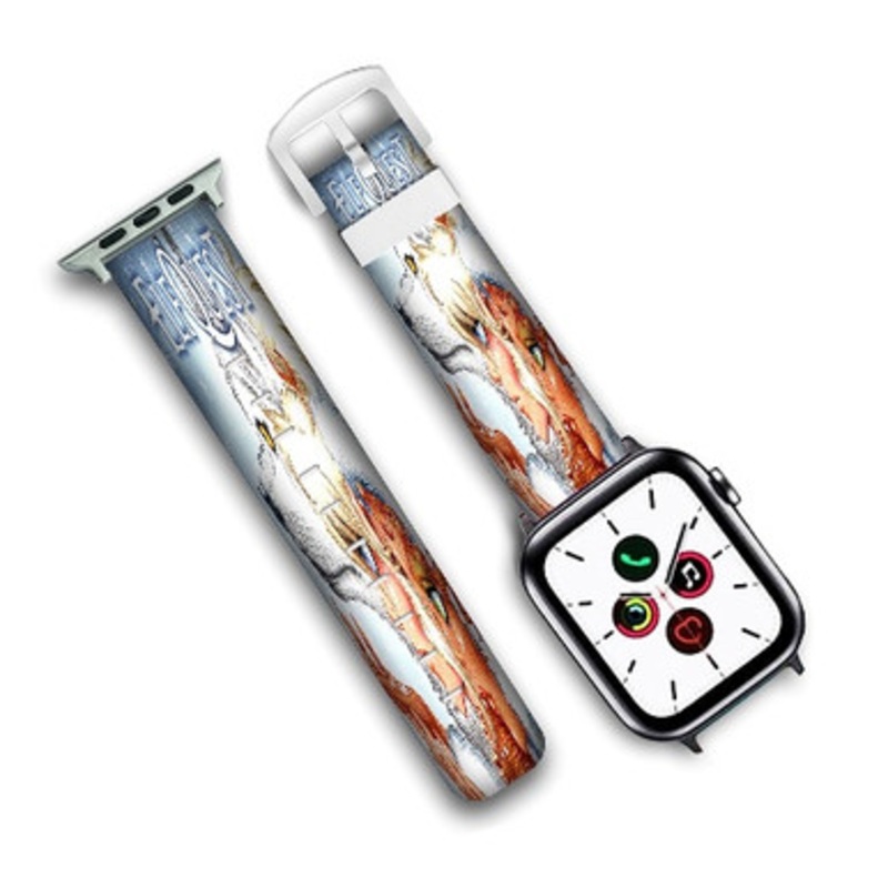 Pastele Elfquest Winter Special II Custom Personalized Apple Watch Band Genuine Leather Watch Band Replacement 38mm 40mm 42mm 44mm