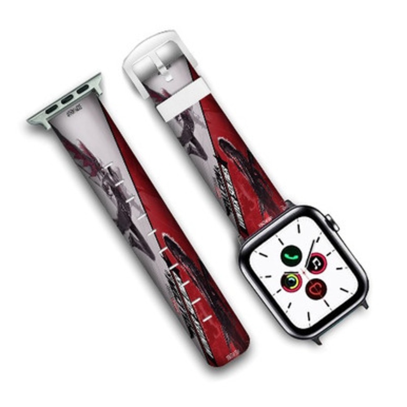 Pastele falcon and winter soldier Custom Personalized Apple Watch Band Genuine Leather Watch Band Replacement 38mm 40mm 42mm 44mm