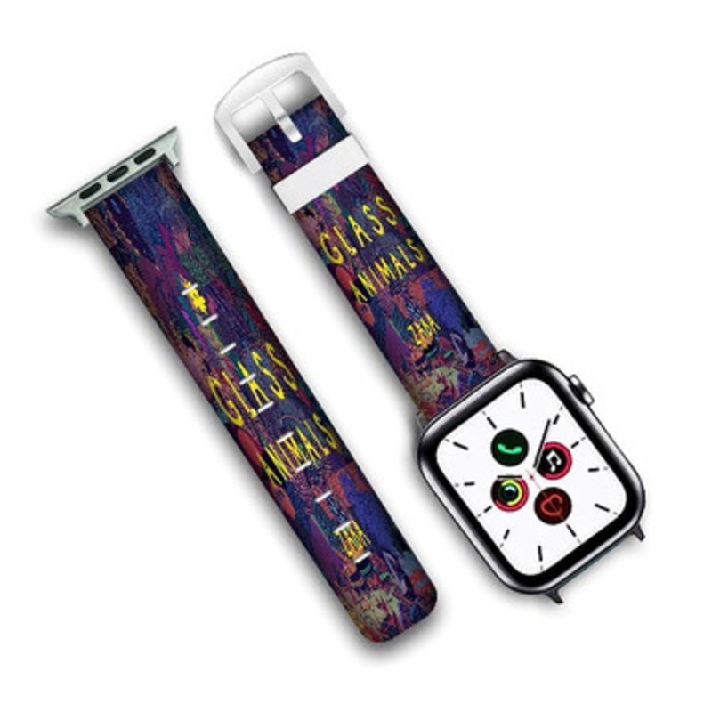 Pastele Glass Animals Zaba Custom Personalized Apple Watch Band Genuine Leather Watch Band Replacement 38mm 40mm 42mm 44mm