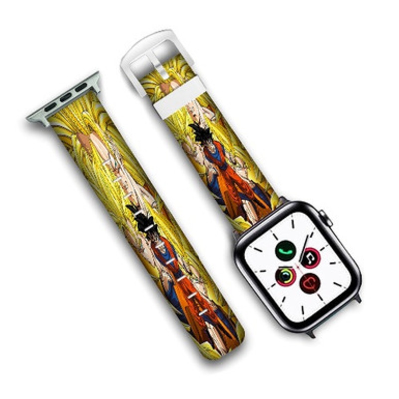 Pastele Goku Super Saiyan Transformation Dragon Ball Custom New Personalized Apple Watch Band Genuine Leather Watch Band Replacement 38mm 40mm 42mm 44mm