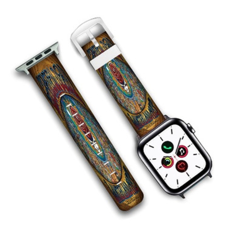 Pastele Grateful Dead Winterland 1973 Custom Personalized Apple Watch Band Genuine Leather Watch Band Replacement 38mm 40mm 42mm 44mm