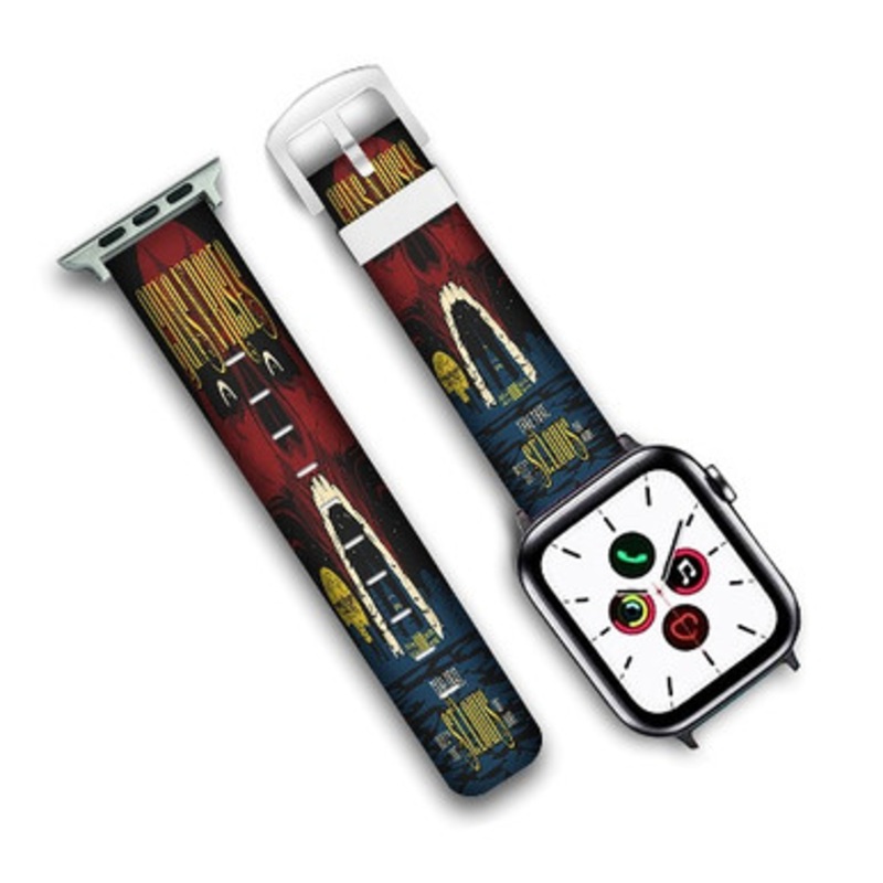 Pastele Guns N Roses St Louis Custom New Personalized Apple Watch Band Genuine Leather Watch Band Replacement 38mm 40mm 42mm 44mm