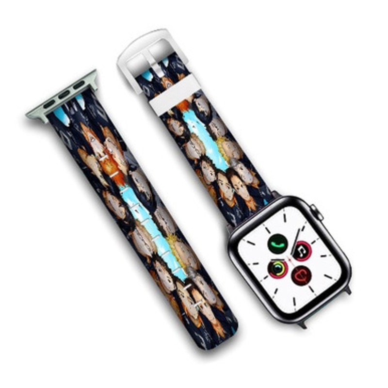 Pastele Haikyuu Custom New Personalized Apple Watch Band Genuine Leather Watch Band Replacement 38mm 40mm 42mm 44mm